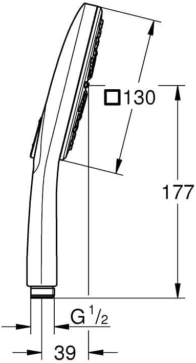 GROHE Vitalio Smartactive 130 Cube, Duschkopf Wassersparend, 26595000