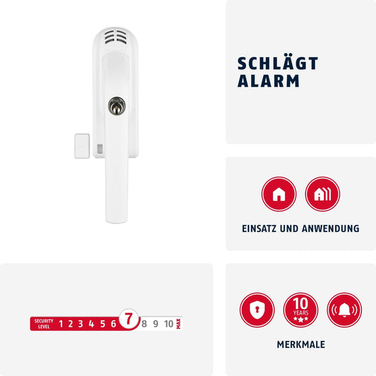 ABUS Abschließbarer Fenstergriff FG300A - Mit Druckzylinder 71902 - Weiß