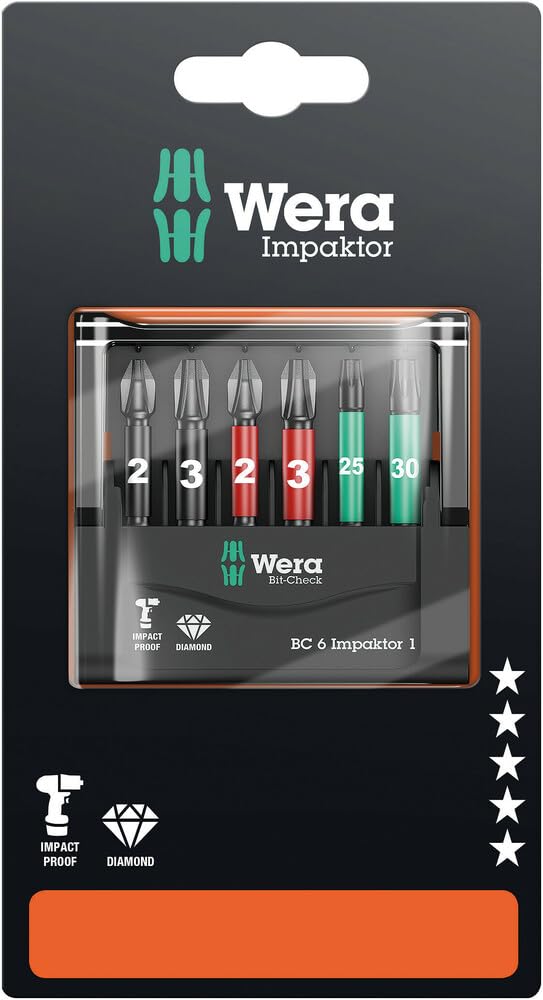 Wera Bit-Sortiment, Bit-Check 10 Impaktor 1 SB, 10-teilig, Wera 05073980001