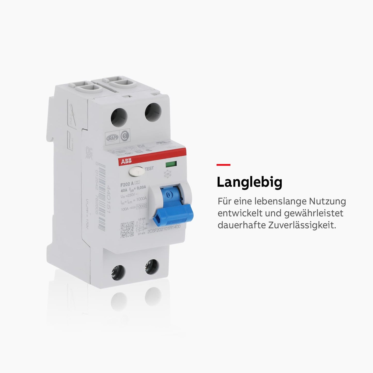 ABB F202A-40/0.03 2-Poliger Typ A FI Leistungsschalter, 40A