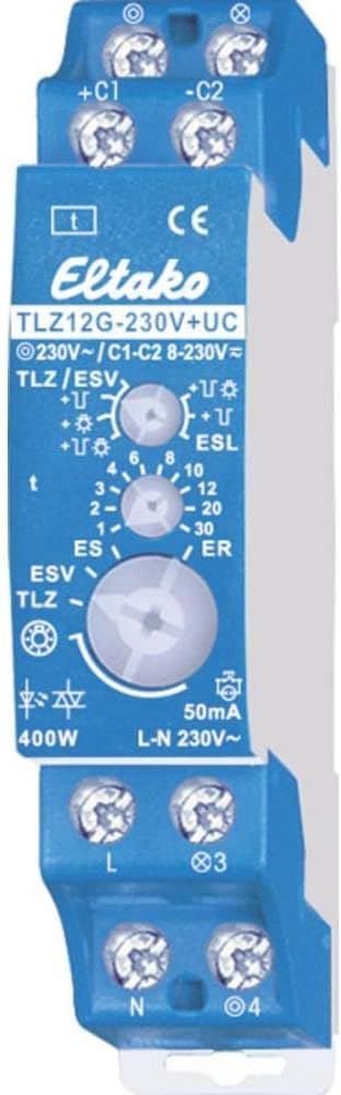 Eltako Treppenlicht-Zeitschalter 230V, Geräuschloses Relais , TLZ12G-230V+UC