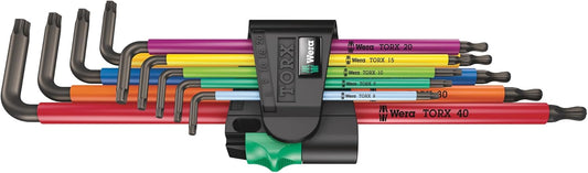 Wera 05024480001 967/9 TX XL 1 Winkelschlüsselsatz, lang, Mehrfarbig, 9-teilig & 05022210001 950/9 Hex-Plus Multicolour HF 1 Multicolour Winkelschlüsselsatz
