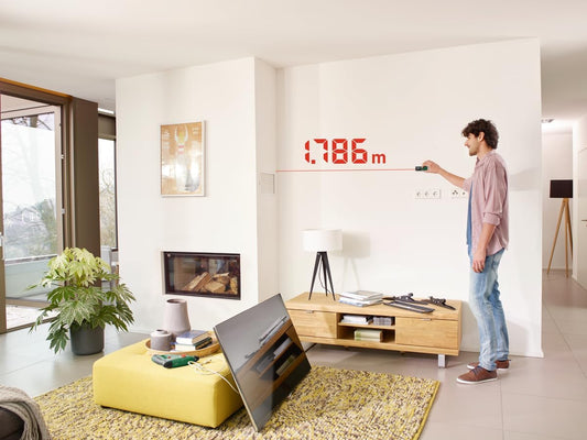 Bosch Laser-Entfernungsmesser EasyDistance 20 (einfache und präzise Messung bis 20 m, Hosentaschenformat, EIN-Tasten-Steuerung, in Karton)