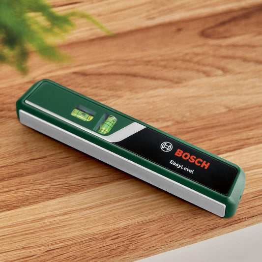 Bosch Laser-Wasserwaage EasyLevel mit Wandhalterung (Laserlinie zur flexiblen Ausrichtung an Wänden und Laserpunkt zur einfachen Höhenübertragung, im Karton)