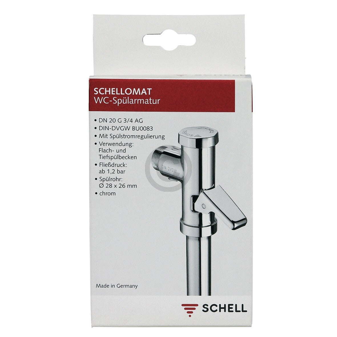 Wc-Spülarmatur 3/4" Schell Druckspüler Für Flachspülbecke 022020621