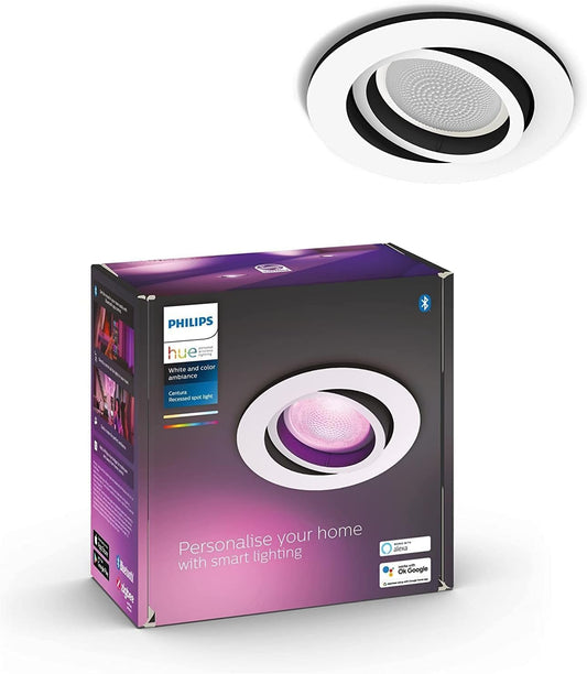 Philips Hue White & Color Ambiance Centura Einbauspot rund, 1er Pack, weiß 230lm, dimmbar