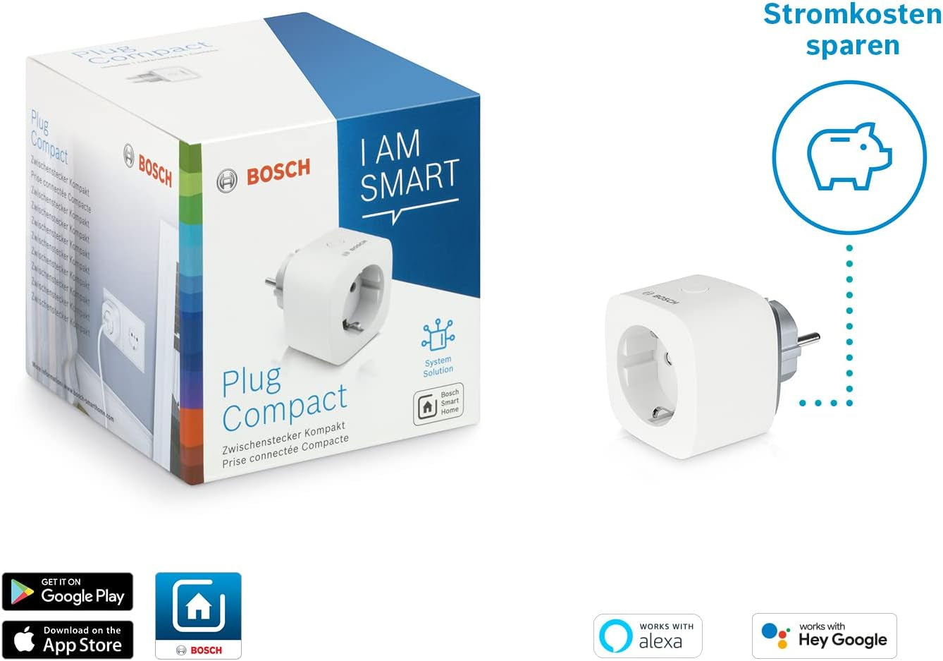 Bosch Smart Home Zwischenstecker Kompakt, Smarte Steckdose Mit App-Funktion