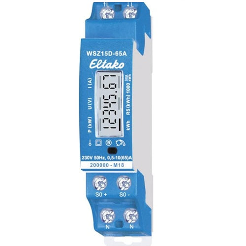 Eltako 28065615 WSZ15D-65A Wechselstromzaehler Digital 65A, 230 V