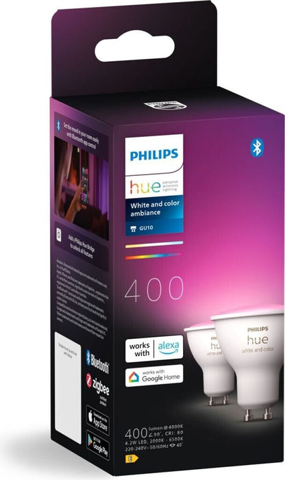 Philips Hue White & Color Ambiance GU10 LED Spot 2er Pack (400 Lm)