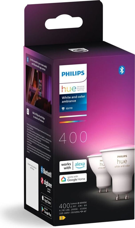 Philips Hue White & Color Ambiance GU10 LED Spot 2er Pack (400 Lm)