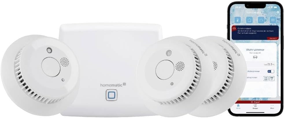 Homematic IP Smart Home Starter Set Rauchwarnmelder,Led-Notbeleuchtung, 150788A0