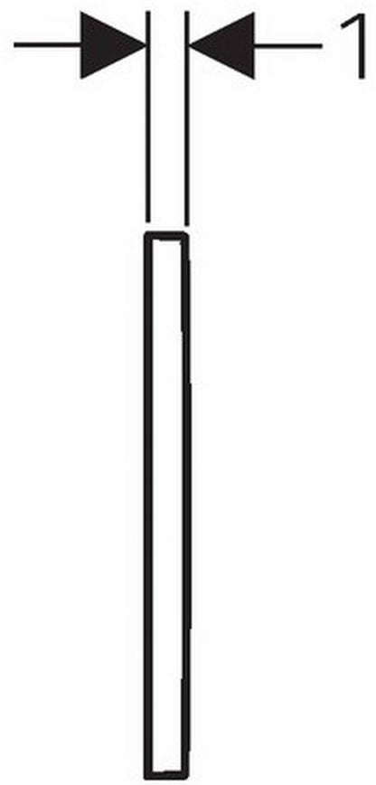 Geberit Betätigungsplatte Sigma 30 (für 2-Mengen Spülungen, Betätigung von vorne, Platte +Tasten mattchrom, Streifen chrom) 115883JQ1
