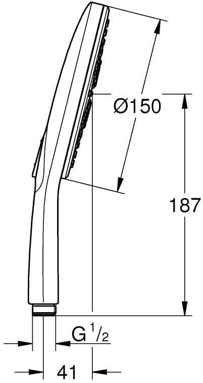 GROHE Vitalio Smartactive 150, Duschkopf Wassersparend, 9L, Chrom, 26597000