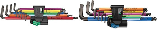 Wera 05024480001 967/9 TX XL 1 Winkelschlüsselsatz, lang, Mehrfarbig, 9-teilig & 05022210001 950/9 Hex-Plus Multicolour HF 1 Multicolour Winkelschlüsselsatz