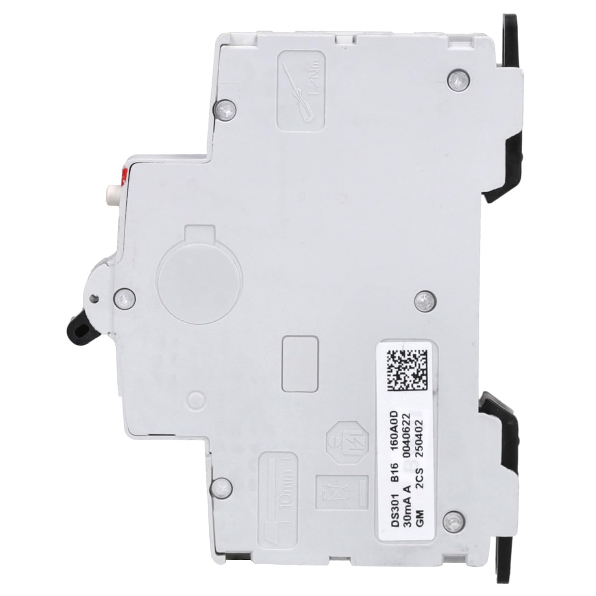 ABB DS301C B16 A30 RCBO – FI/LS-Schalter 16 A, 30 mA, 6 kA, B-Charakteristik, Typ A, 1P+N, 1 Teilungseinheit, Kombischalter für Hutschiene 2CSR255163R1165
