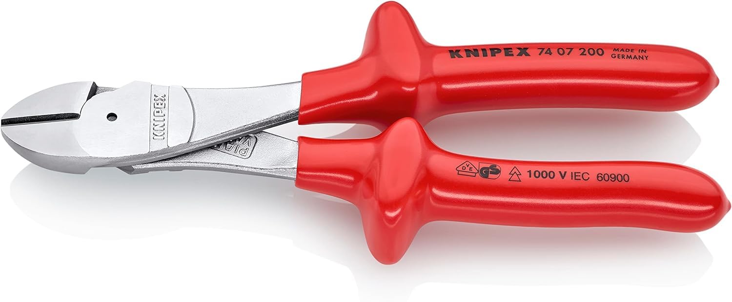 KNIPEX Kraft-Seitenschneider verchromt mit Comfort-Griffen 200 mm, 74 05 200