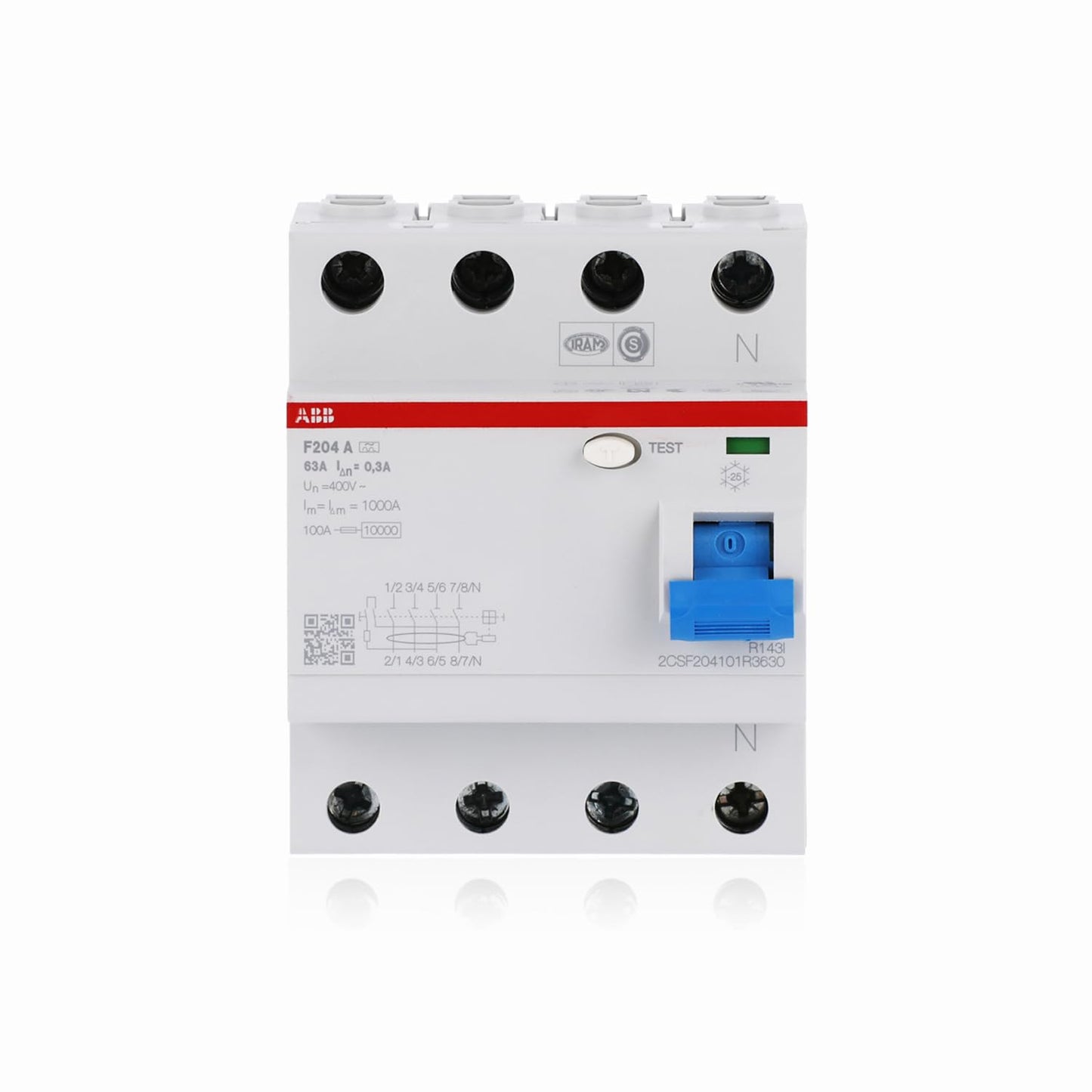 ABB F200 RCCB 4-polig, 40A, 30mA Typ A, 400V AC • Fehlerstrom-Schutzschalter • 4-polig für DIN-Schiene • Leitungsschutzschalter • FI-Schutzschalter • 2CSF204101R1400