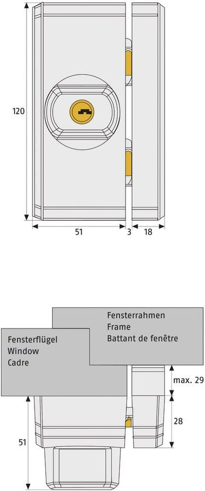 ABUS Fenster-Zusatzsicherung FTS96 - Fensterschloss  11209 - Weiß