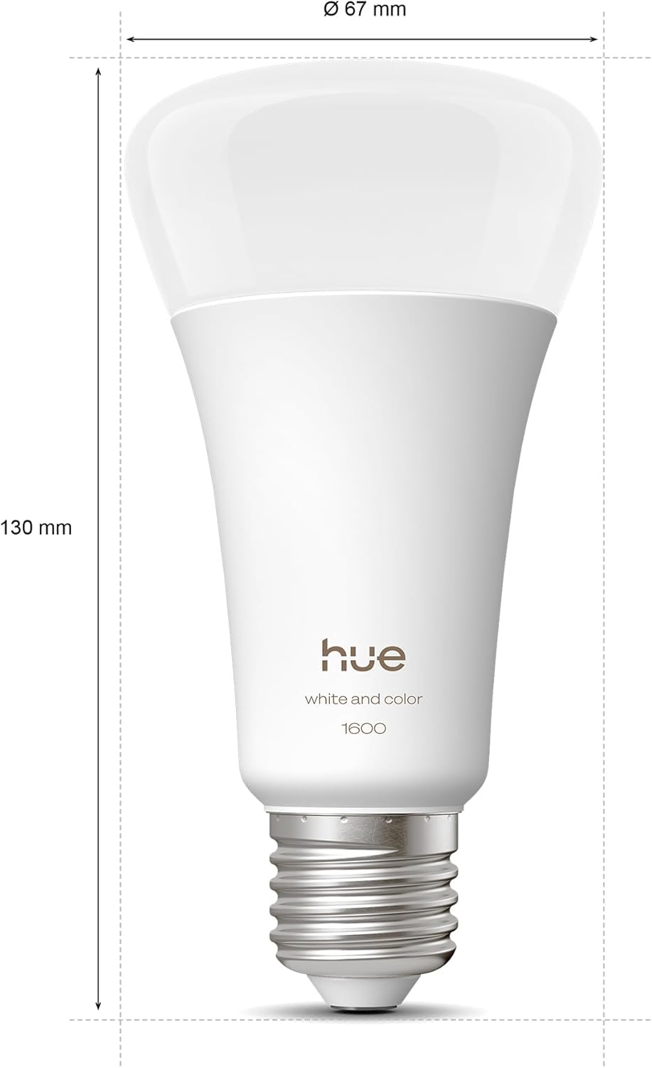 Philips Hue Smart LED A67 Lampe, Weiß und Color Ambiance, E27 Fassung, 11,8W, Vollspektrumlicht 1000K-20000K, 1600 Lumen, dimmbar, kompatibel mit Alexa, Google Assistant und Apple Home, 1er Pack