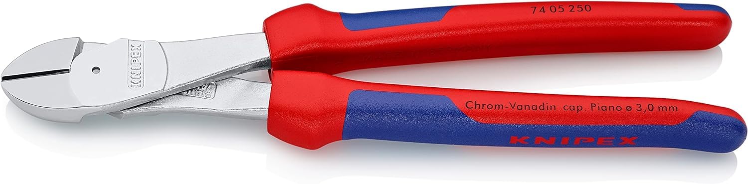 KNIPEX Kraft-Seitenschneider verchromt mit Comfort-Griffen 200 mm, 74 05 200
