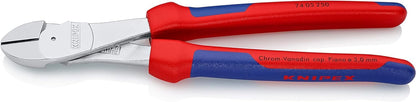 KNIPEX Kraft-Seitenschneider, verchromt, 200 mm, VDE, Chrom-Vanadium Stahl, für Pianodraht, Präzisionsschneiden, geringer Kraftaufwand, 74 06 200