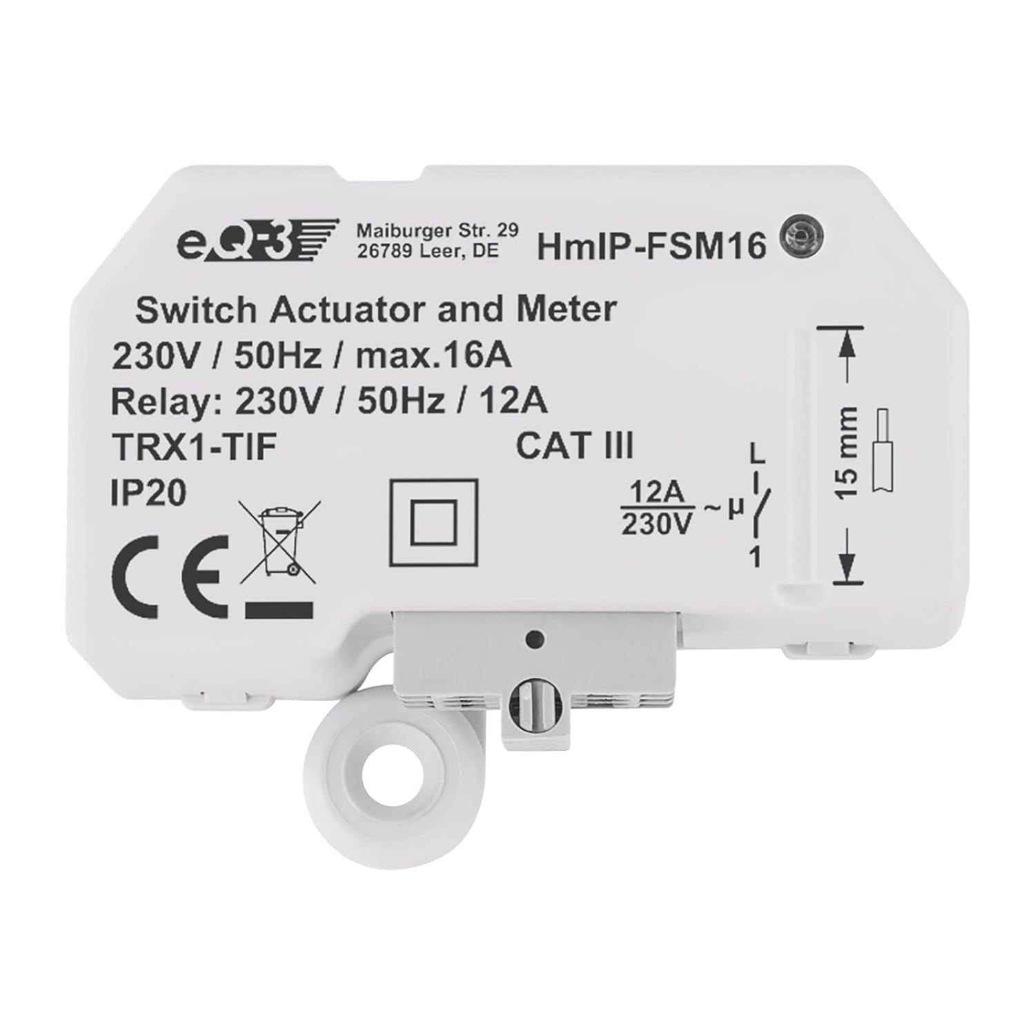 Homematic IP Smart Home Schalt-Mess-Aktor (16 A) – Unterputz, 150239A0