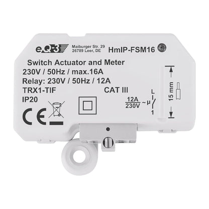 Homematic IP Smart Home Schalt-Mess-Aktor (16 A) – Unterputz, 150239A0
