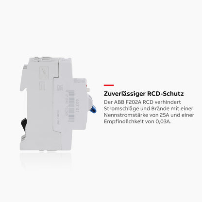 ABB Fi-Schutzschalter F202A, 2-Polig, Typ A, 25A, 0,03A, 230V • 2CSF202101R1250
