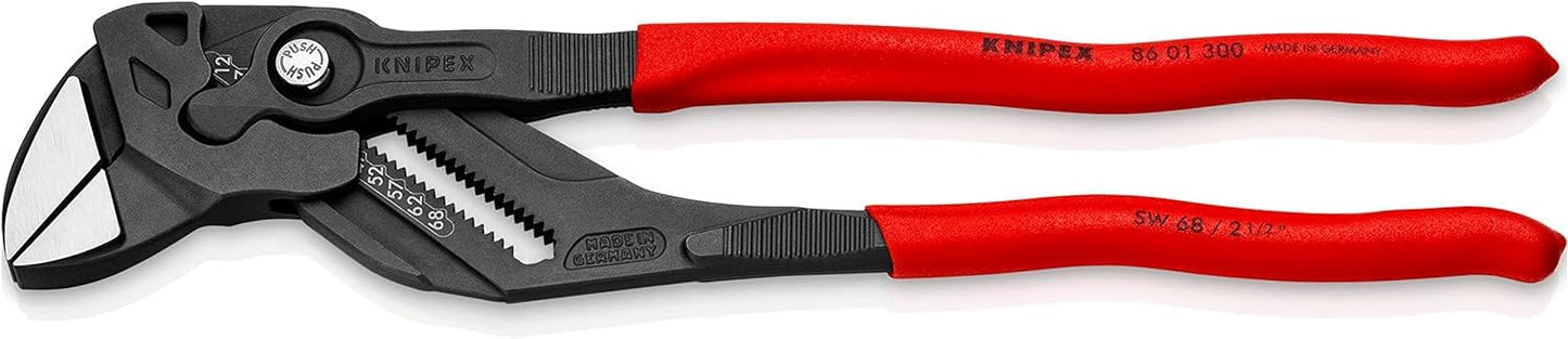 KNIPEX Zangenschlüssel Zange und Schraubenschlüssel in einem Werkzeug verchromt mit Kunststoff überzogen 150 mm, 86 03 150