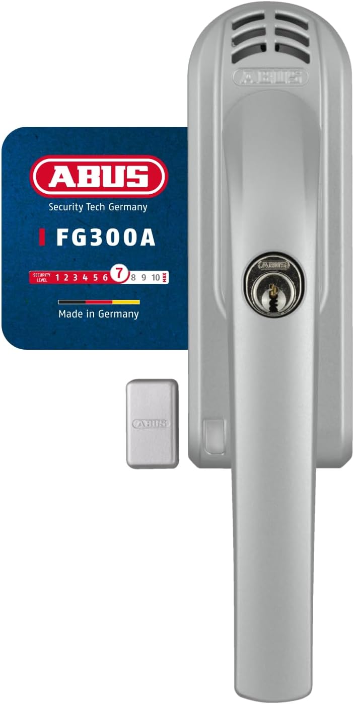 ABUS Abschließbarer Fenstergriff FG300A Fensterknauf Druckzylinder 71907 Silber