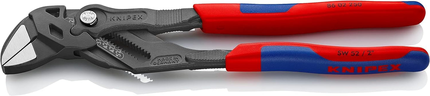 KNIPEX Mini-Zangenschlüssel Zange und Schraubenschlüssel in einem Werkzeug verchromt mit Kunststoff überzogen 125 mm, 86 03 125