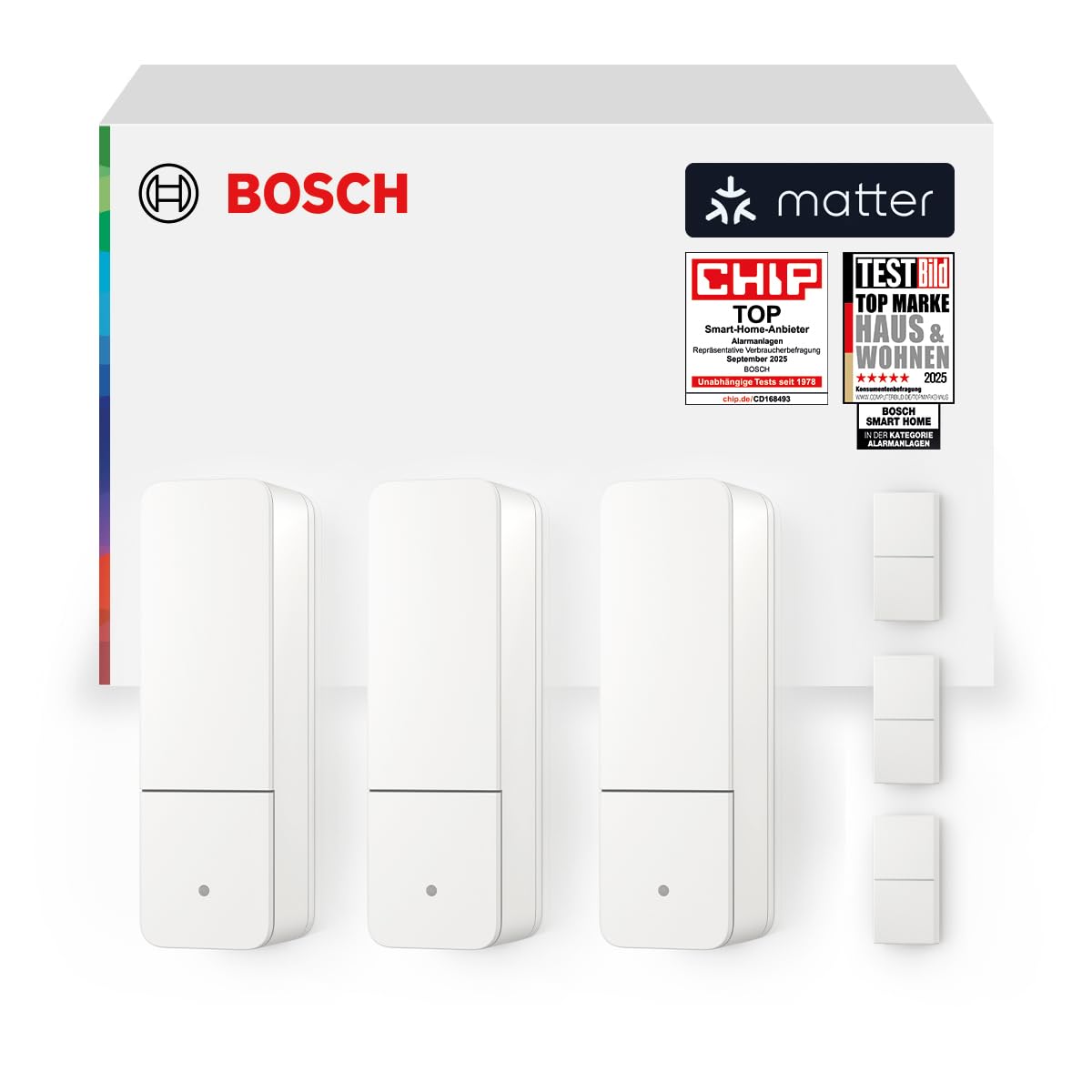 Bosch Smart Home Tür-/Fensterkontakt II, Smarter Sensor zum energieeffizienten Heizen, kompatibel mit Amazon Alexa und Google Assistant, anthrazit
