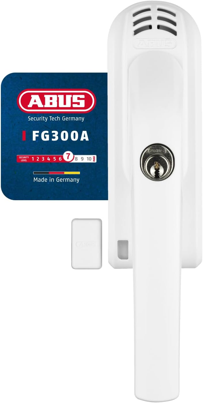 ABUS Abschließbarer Fenstergriff FG300A - Mit Druckzylinder 71902 - Weiß