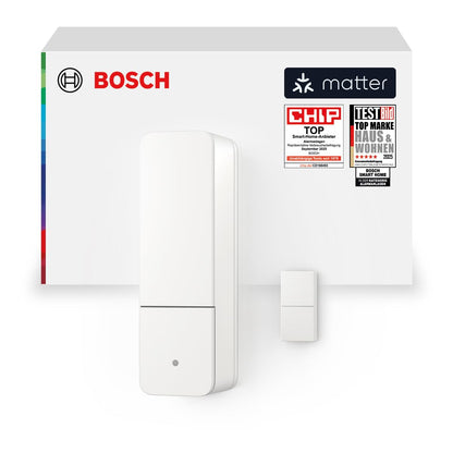 Bosch Smart Home Tür-/Fensterkontakt II, Smarter Sensor zum energieeffizienten Heizen, kompatibel mit Amazon Alexa und Google Assistant, anthrazit