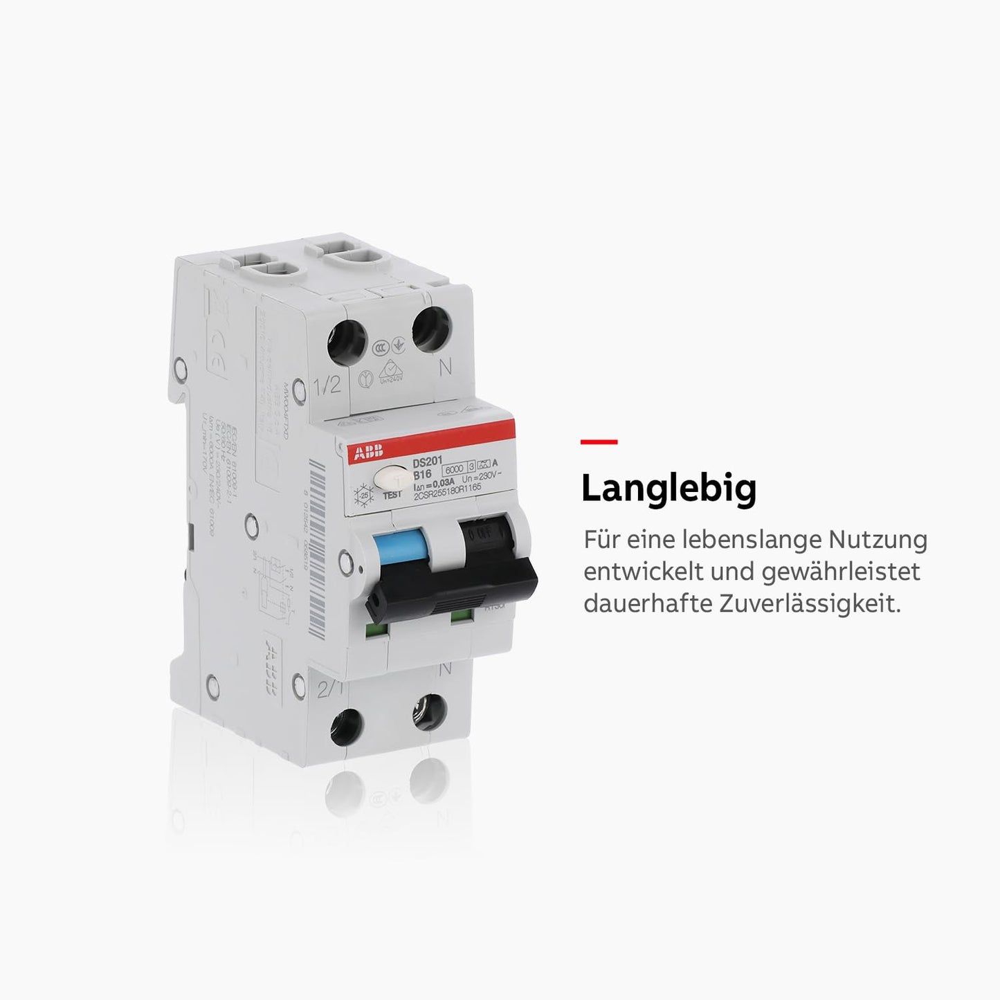 ABB DS201A-B16 Fi/Ls-Schalter 6Ka, 1P+N, Typ A, B16, 30Ma, 2TE Sicherungsautomat