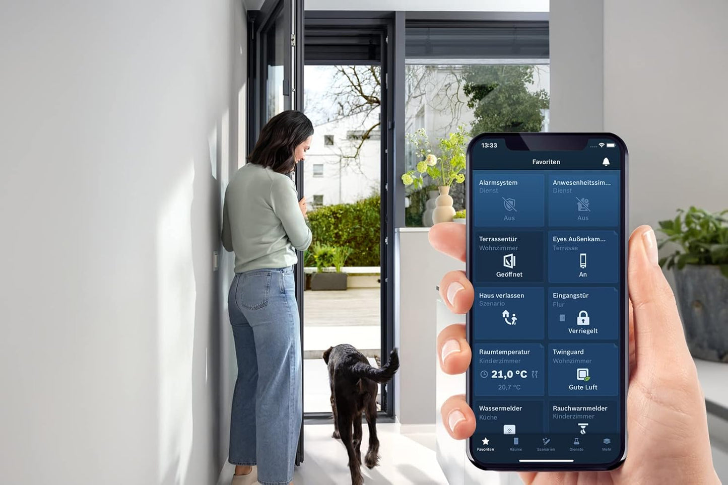 Bosch Smart Home Tür-/Fensterkontakt II, Smarter Sensor zum energieeffizienten Heizen, kompatibel mit Amazon Alexa und Google Assistant, anthrazit