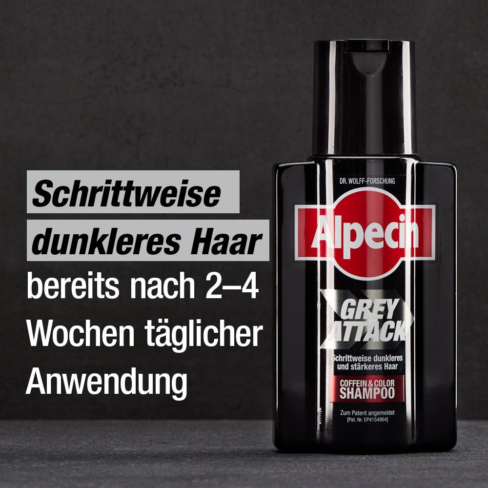Alpecin Grey Attack Coffein & Color Shampoo - 1 X 200 ml - Haarverdunkelung