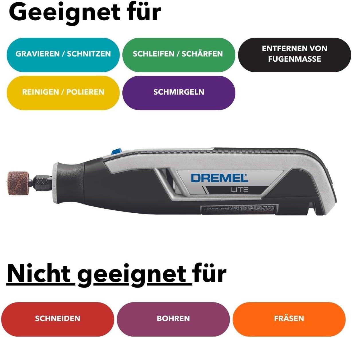 Dremel Lite 7760 Akku Multifunktionswerkzeug 3.6V, Set Mit 15 Zubehörteilen