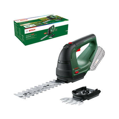 Bosch Akku Grasschere AdvancedShear 18V-10 (1 Akku 2,0 Ah, 18-Volt-System, schneidet bis zu 85 m² pro Akkuladung, mit Strauch- und Grasscherenmesser, im Karton)