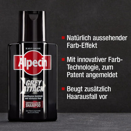 Alpecin Grey Attack Coffein & Color Shampoo - 1 X 200 ml - Haarverdunkelung