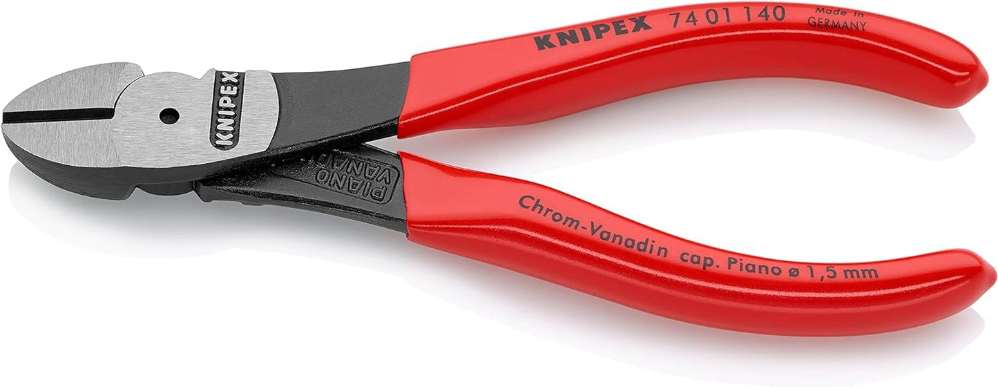 KNIPEX Kraft-Seitenschneider, verchromt, 200 mm, VDE, Chrom-Vanadium Stahl, für Pianodraht, Präzisionsschneiden, geringer Kraftaufwand, 74 06 200
