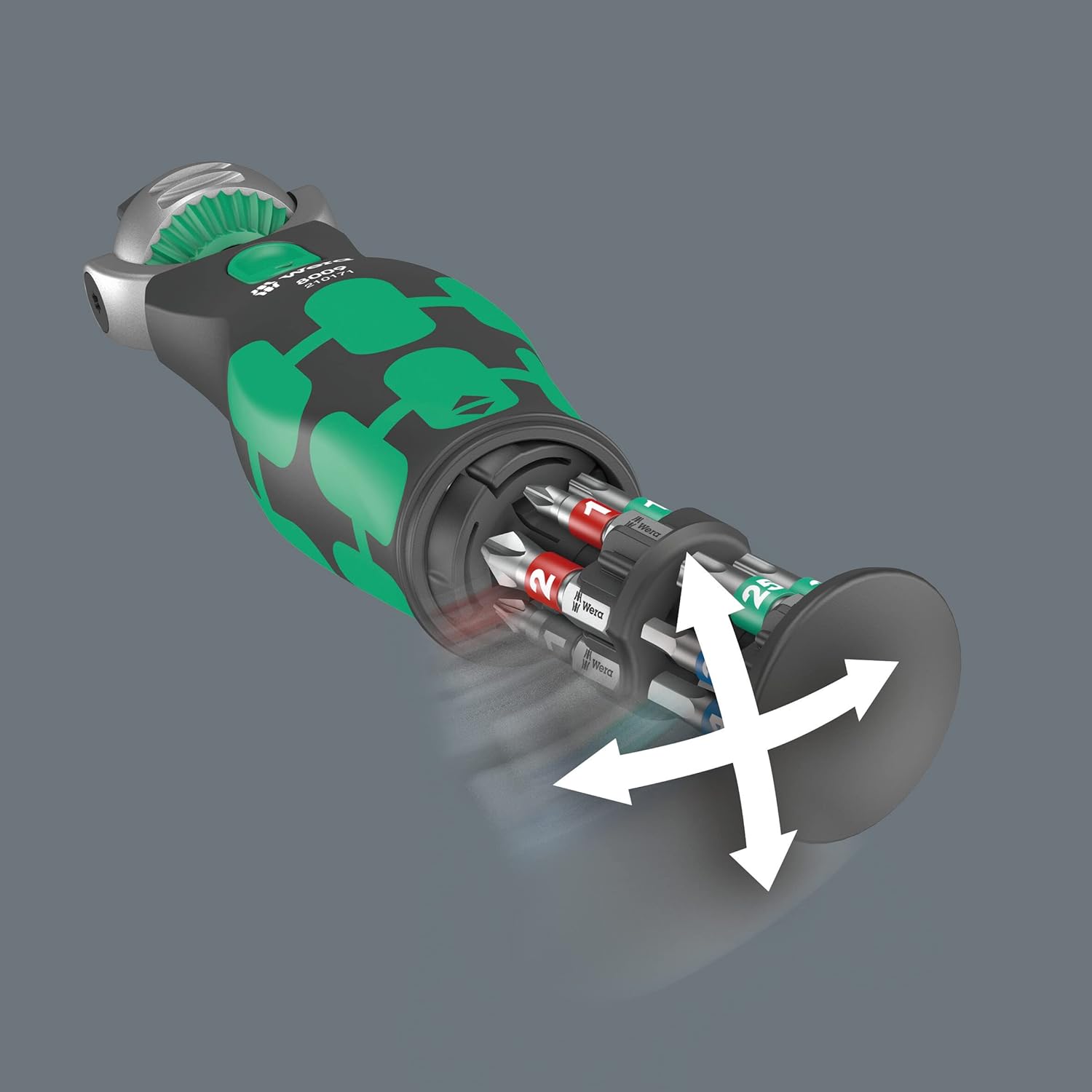 Wera 05004281001 8009 Zyklop Pocket Set 2, Knarren Satz, 17-Teilig, Schwarz-Grün