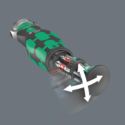 Wera 05004281001 8009 Zyklop Pocket Set 2, Knarren Satz, 17-Teilig, Schwarz-Grün