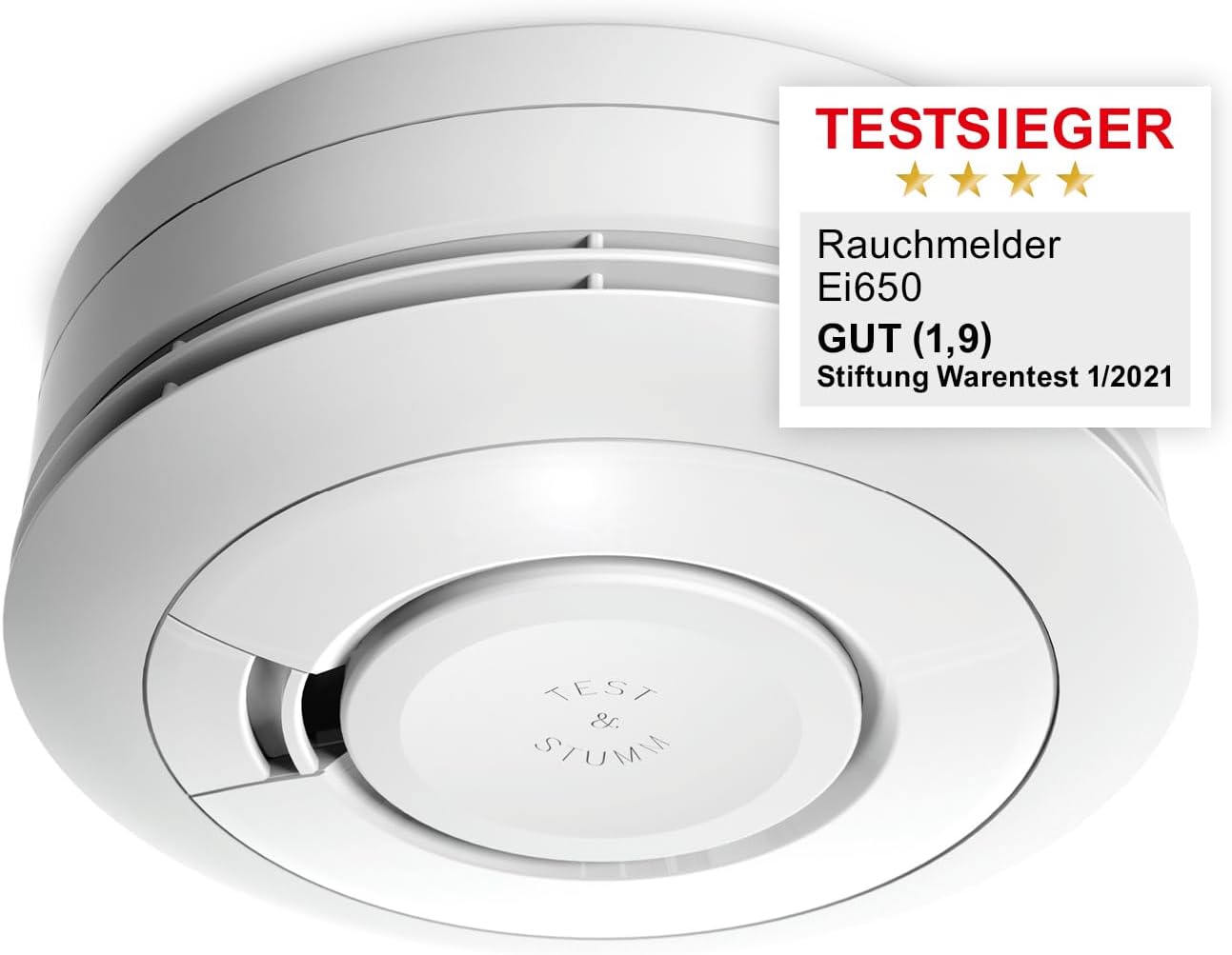Ei Electronics Ei650 Rauchwarnmelder, Rauchmelder Mit Batterie Für 10 Jahre