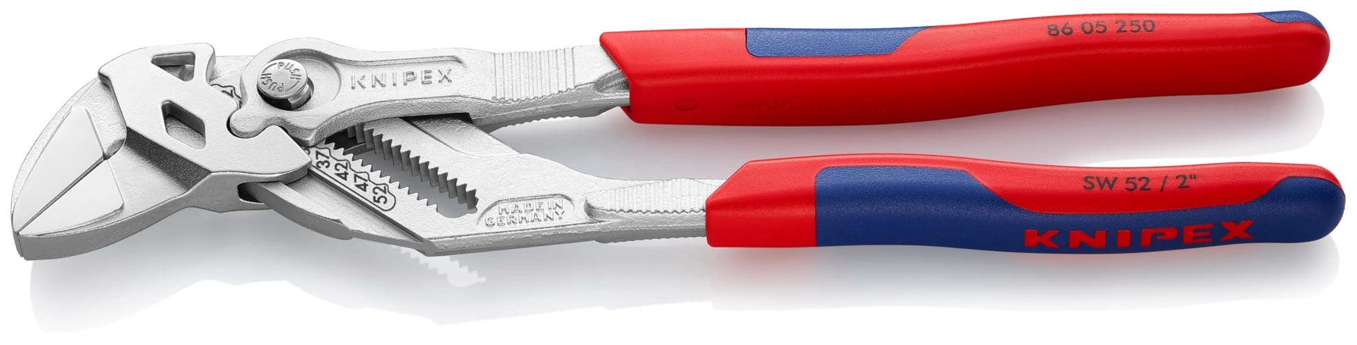 KNIPEX Zangenschlüssel Zange und Schraubenschlüssel in einem Werkzeug verchromt mit Kunststoff überzogen 150 mm, 86 03 150
