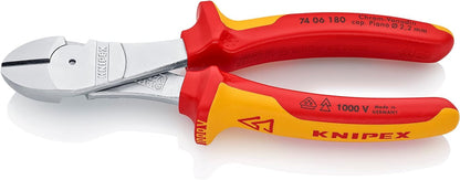 KNIPEX Kraft-Seitenschneider verchromt mit Comfort-Griffen 200 mm, 74 05 200