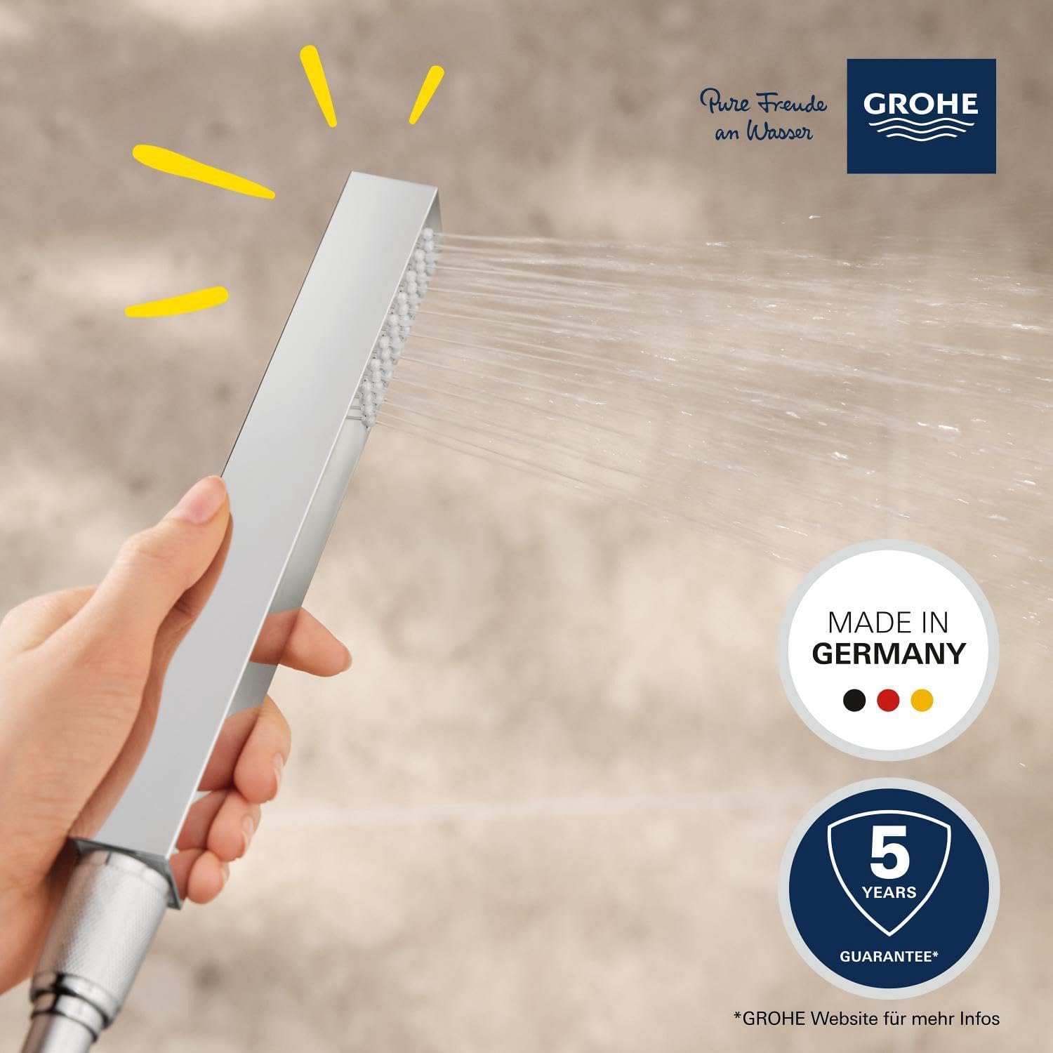 GROHE Vitalio Joy Cube Stick - Handbrause (Wassersparend, Chrom) 26392000