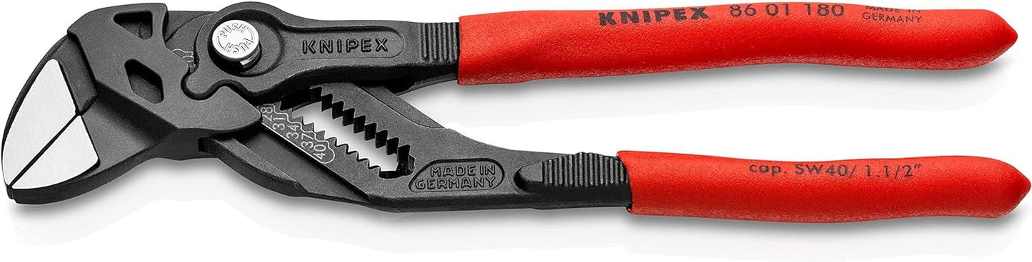 KNIPEX Zangenschlüssel, verchromt, 250 mm, greift stufenlos bis 52 mm, Feinverstellung per Knopfdruck, Schraubenschlüssel, Armaturenzange, 86 03 250