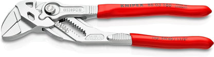 KNIPEX Zangenschlüssel Zange und Schraubenschlüssel in einem Werkzeug auf SB-Karte verchromt mit Kunststoff überzogen 180 mm, 86 03 180 SB