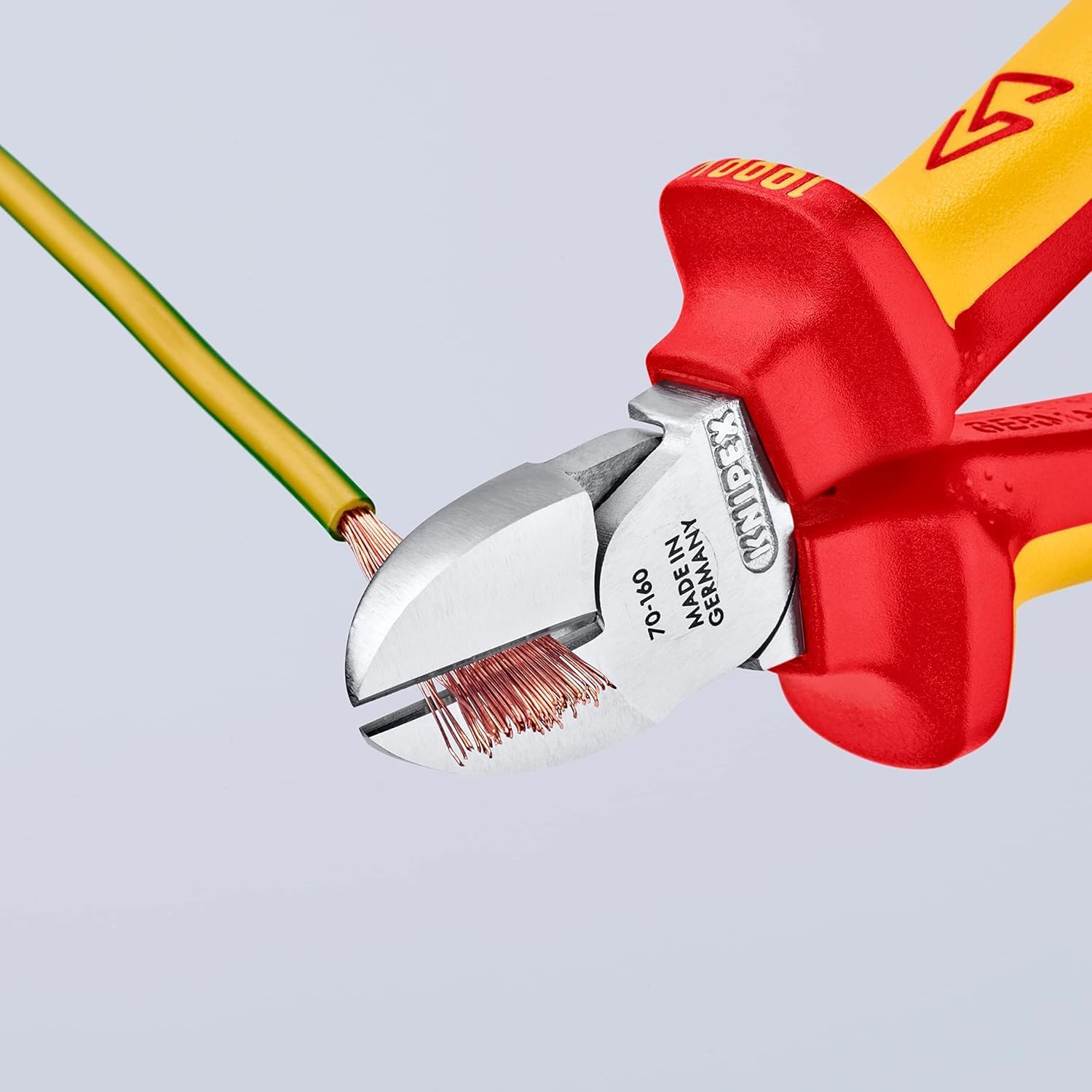 KNIPEX Seitenschneider verchromt isoliert mit Mehrkomponenten-Hüllen, VDE-geprüft 160 mm, 70 06 160